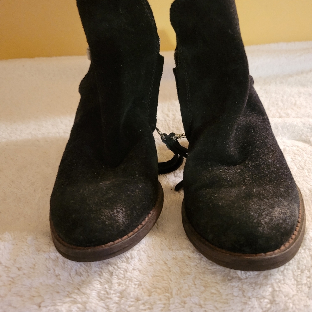 Black suede boots